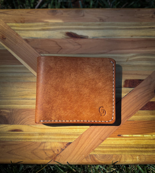 Minimalist Leather Bifold Wallet (Tan)
