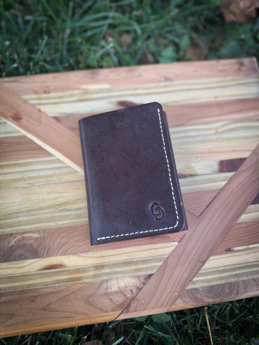 Leather Trifold Wallet - Mixed Brown