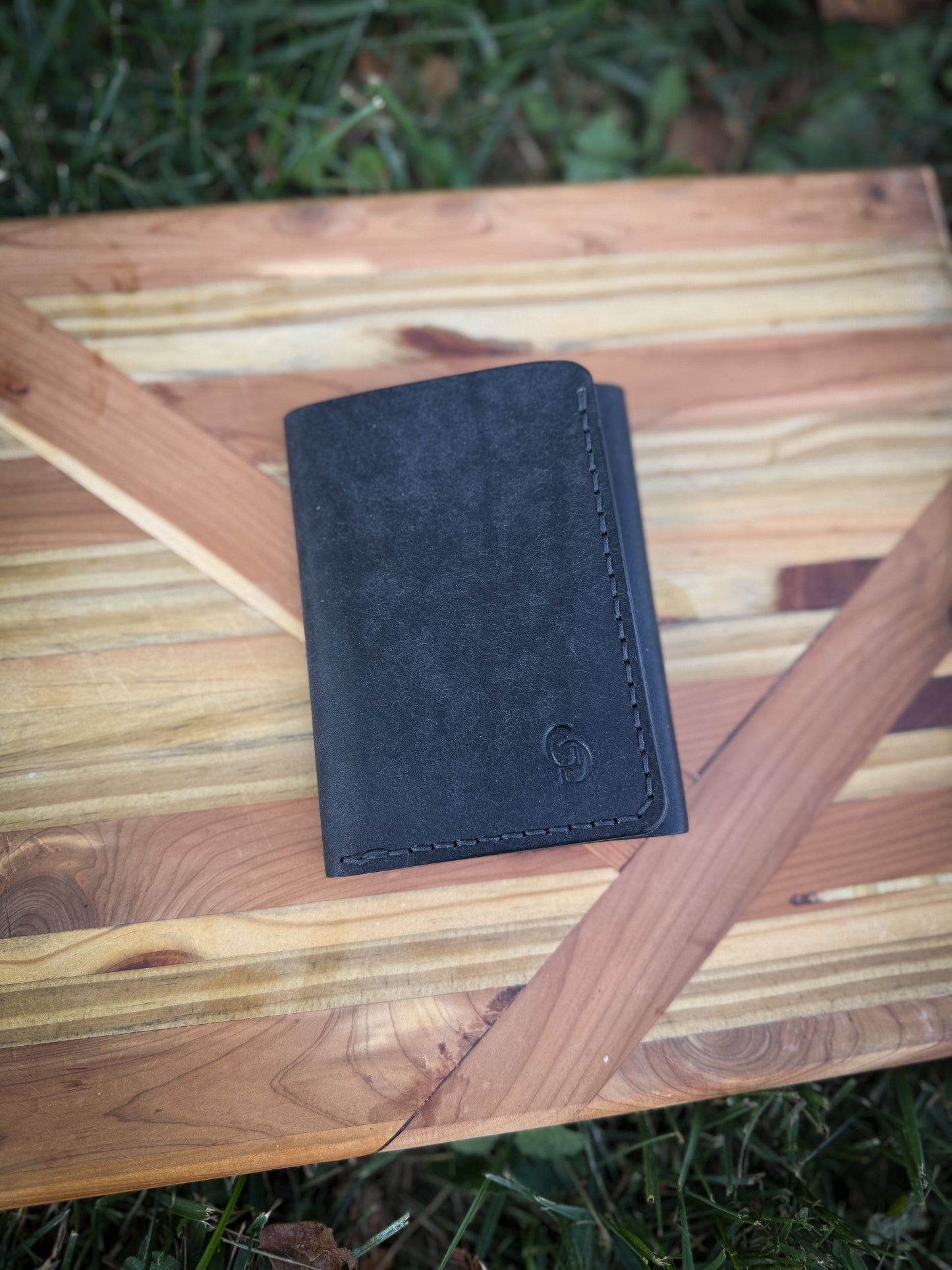 Leather Trifold Wallet - Black