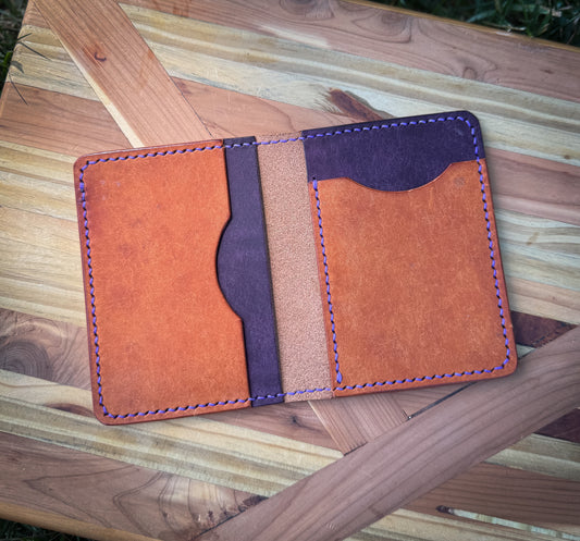 Front Pocket Leather Bifold Wallet (Olmo/Purple)