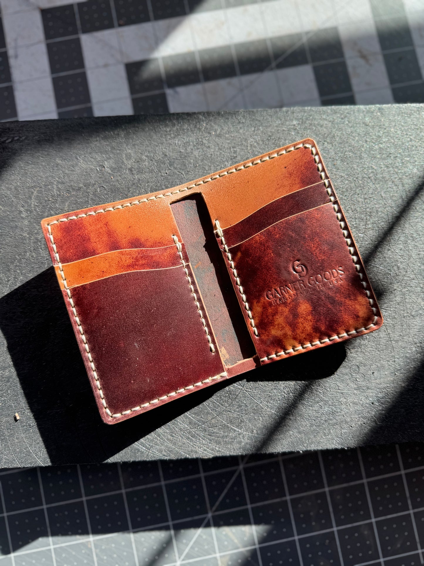 Shell Cordovan Vertical Bifold
