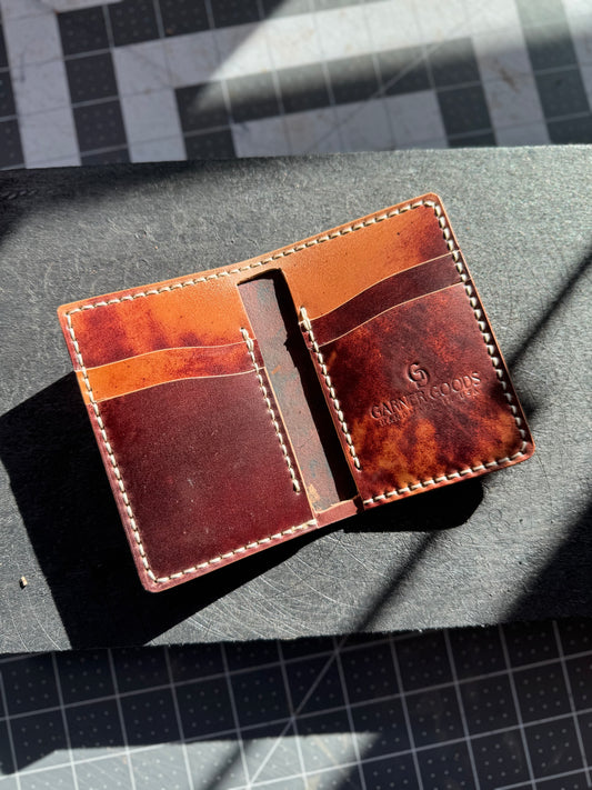 Shell Cordovan Vertical Bifold