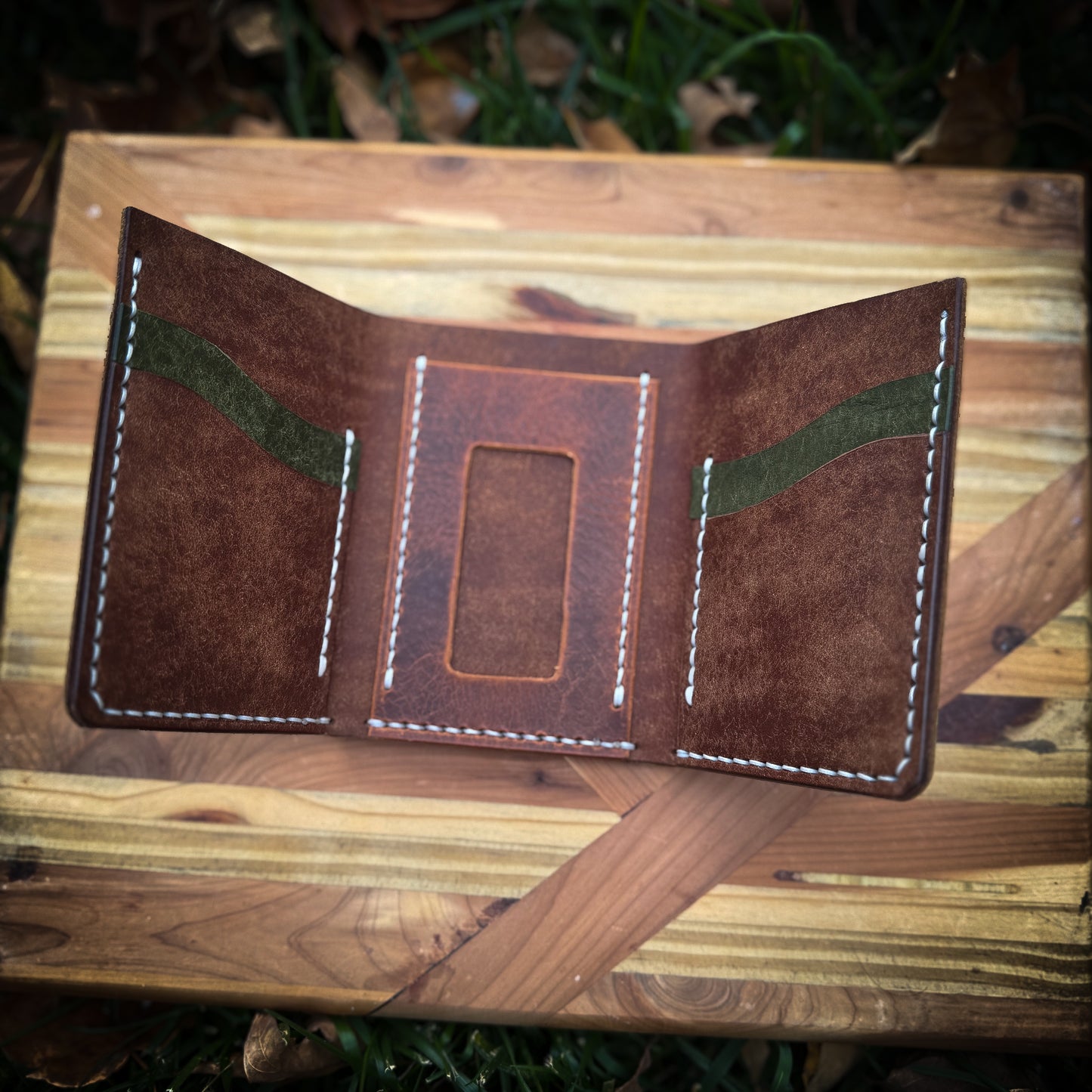 Leather Trifold Wallet - Collage